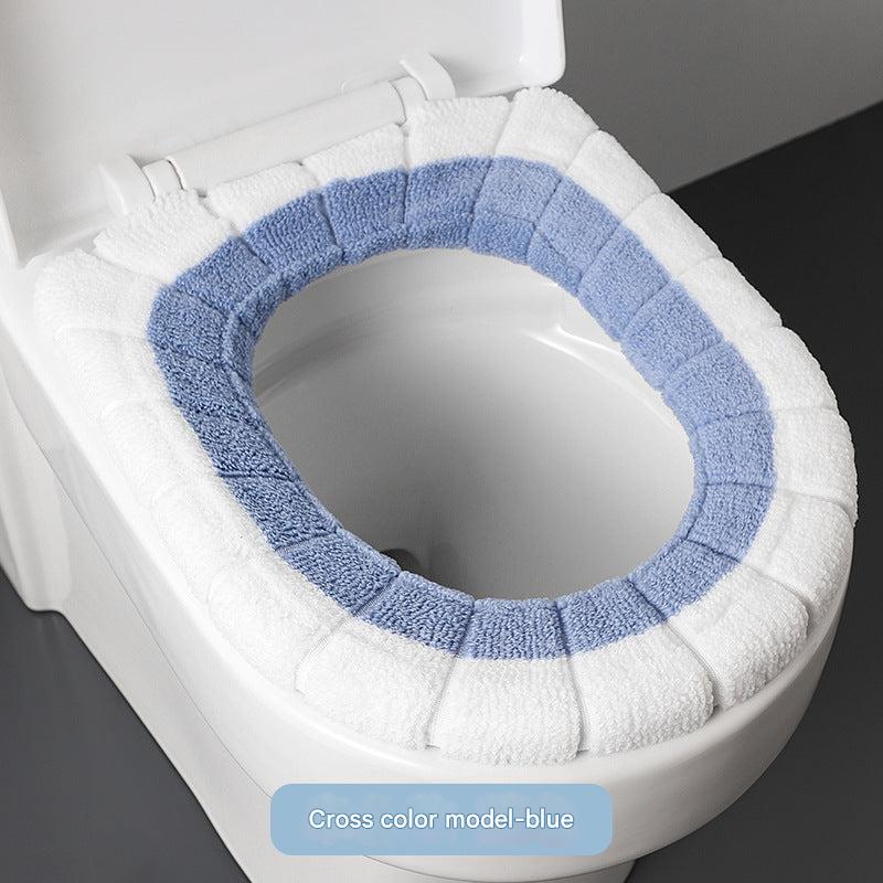 Multi-colour toilet seat covers displayed