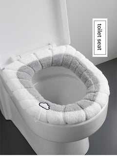 Close-up of winter toilet seat cover texture