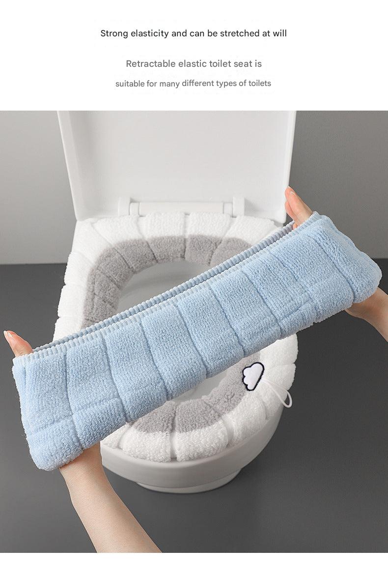 Cozy blue toilet seat cover design