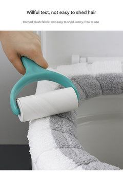 Polyester toilet cover set on white background