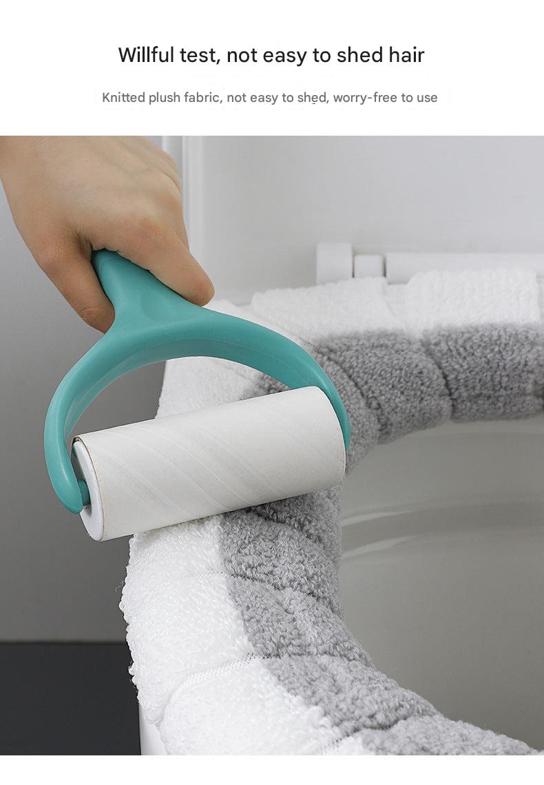 Polyester toilet cover set on white background
