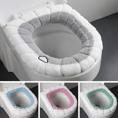 Cozy blue toilet seat cover design