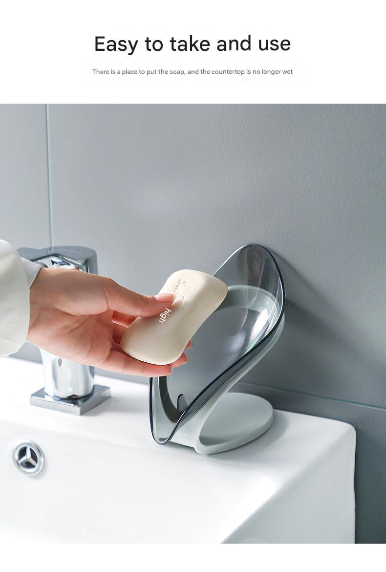 Water-saving soap holder mounted in bathroom