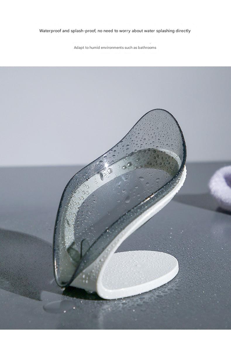 Stylish bathroom soap holder displayed on sink
