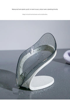 Stylish bathroom soap holder displayed on sink