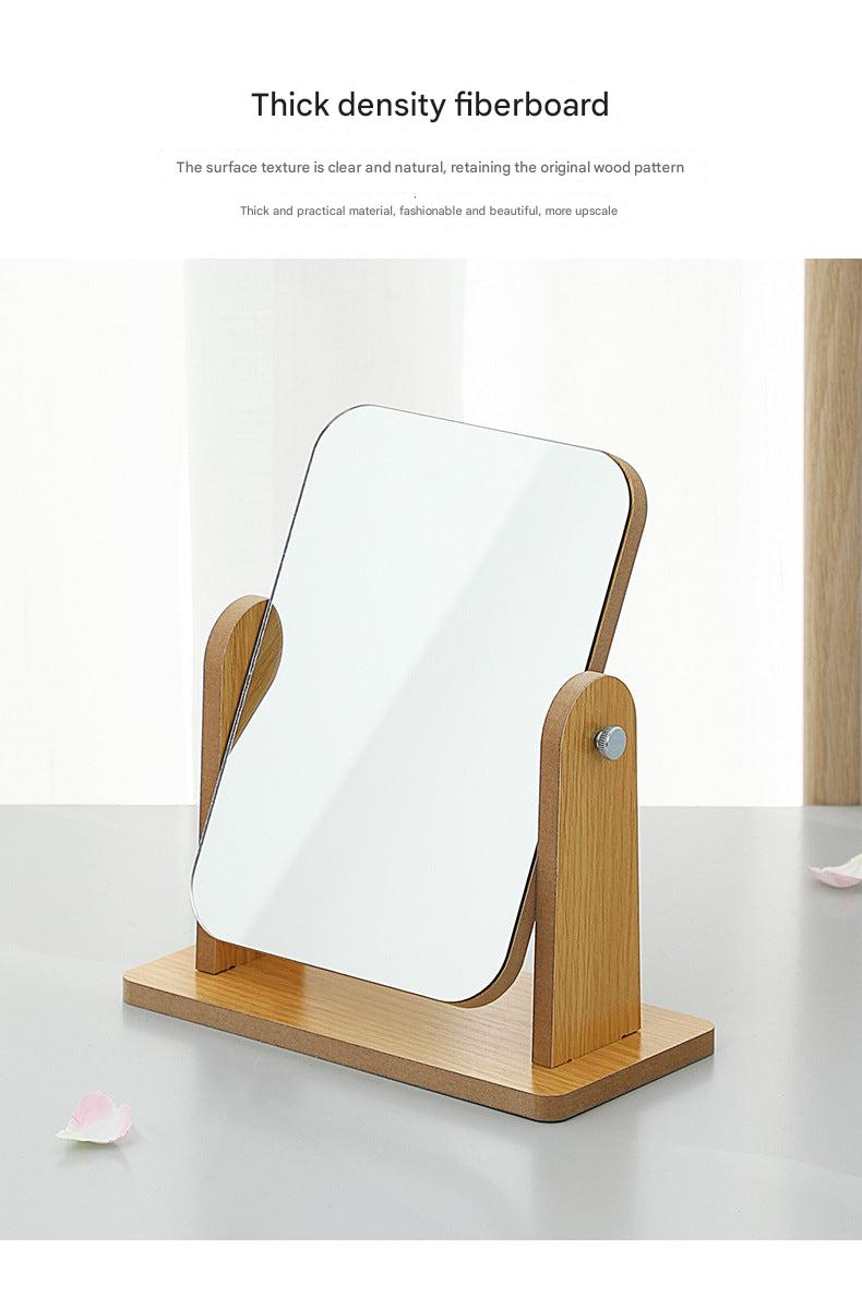 Back view of portable desktop makeup mirror