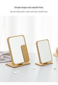 Different sizes of wooden makeup mirrors for dorm use