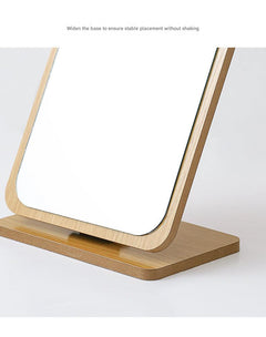 Wooden desk mirror featuring rotating function