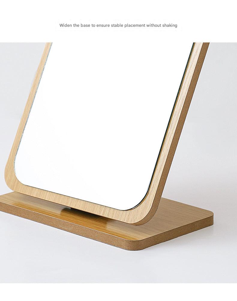 Wooden desk mirror featuring rotating function