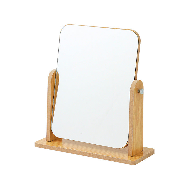 Back view of portable desktop makeup mirror
