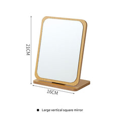 Different sizes of wooden makeup mirrors for dorm use
