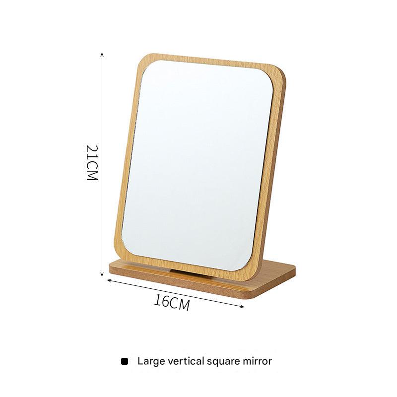 Different sizes of wooden makeup mirrors for dorm use