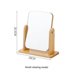 Compact design of a foldable makeup mirror on table