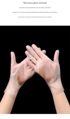Heavy-duty transparent TPE gloves for food handling