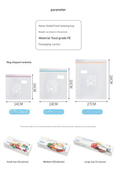 Food storage bags featuring fresh fruits