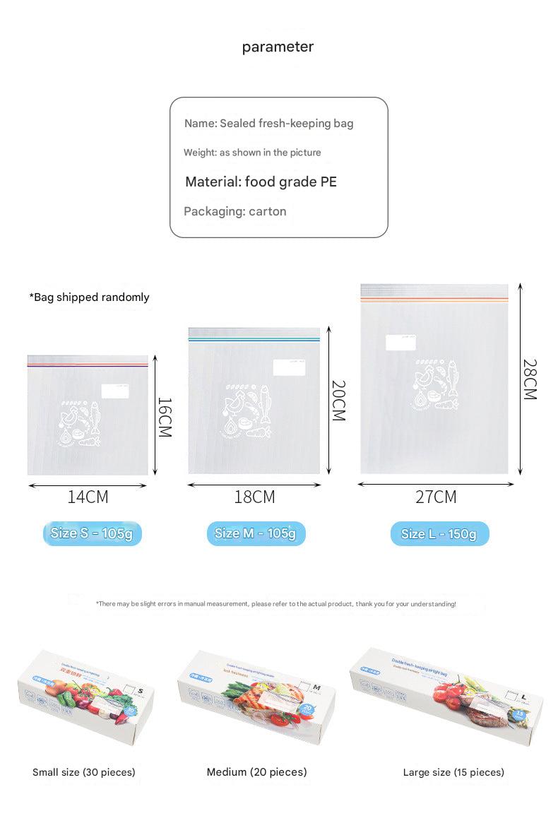 Food storage bags featuring fresh fruits