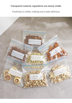 Different sizes of food storage bags