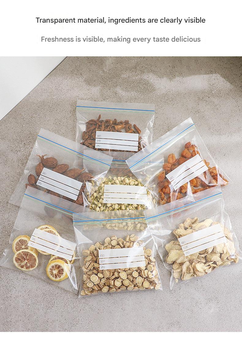 Different sizes of food storage bags