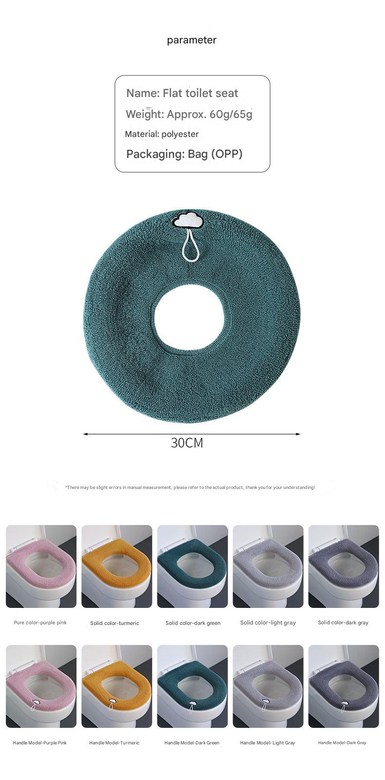 Stylish dark green toilet seat cover in a bathroom setting
