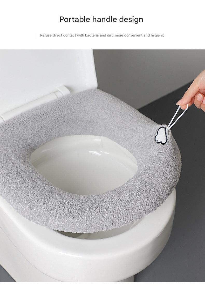 Durable deep grey toilet seat cover with universal fit