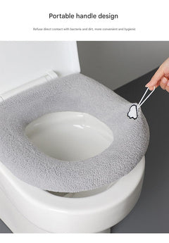 Durable deep grey toilet seat cover with universal fit