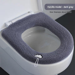 Decorative toilet seat cover styled for modern bathrooms