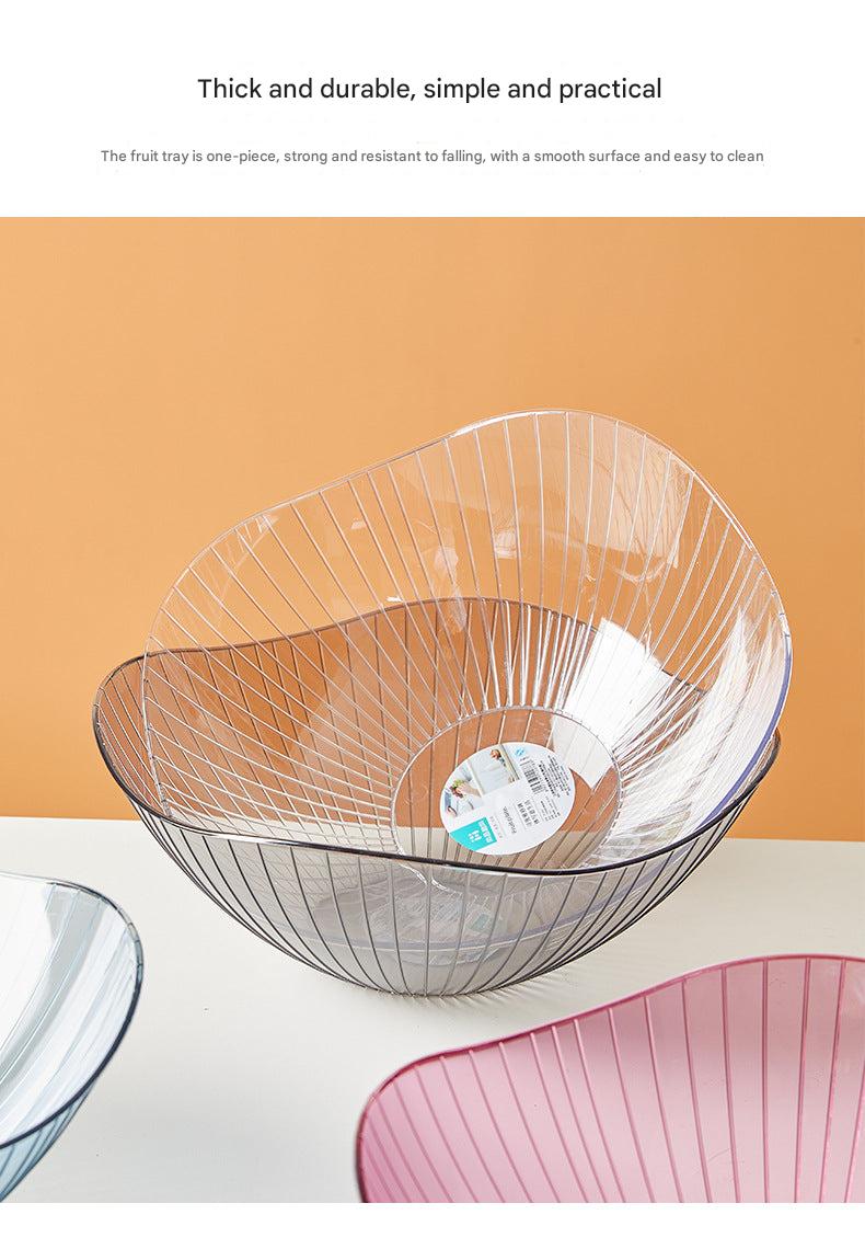 Transparent fruit bowl in minimalistic setting