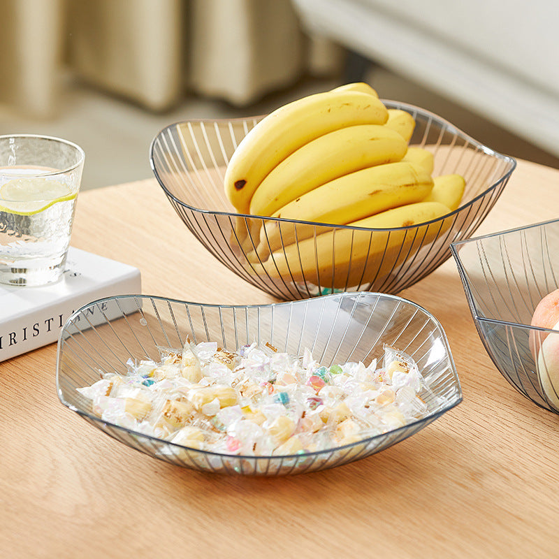 Transparent fruit bowl in minimalistic setting