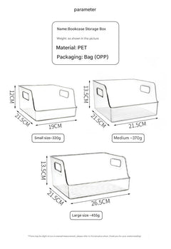 Transparent book storage box with easy access