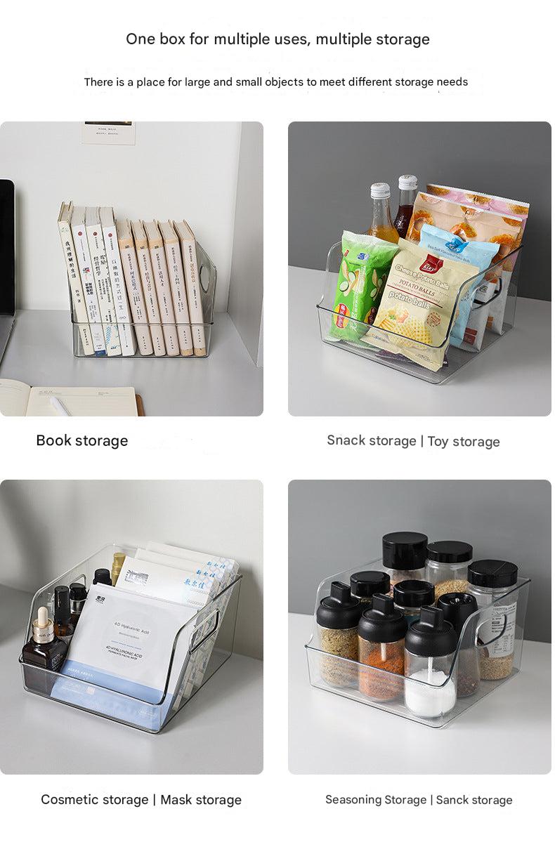Functional book organisation with transparent bins