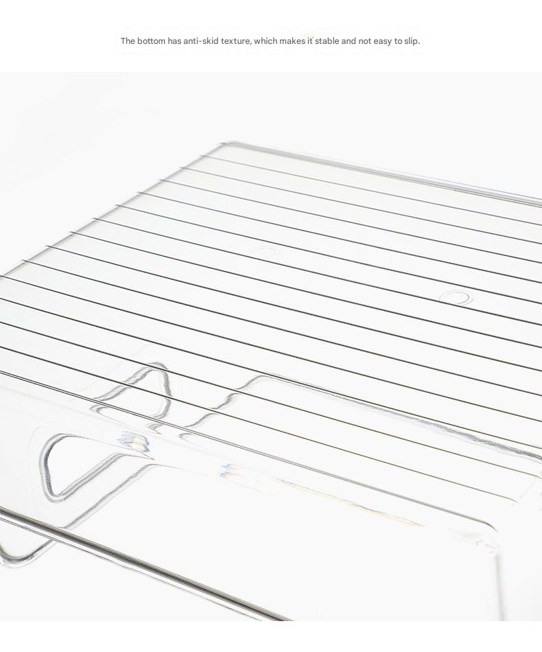 Clear storage box for book organisation in home office