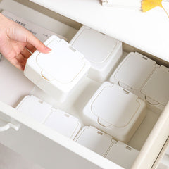 Close-up of Desktop Storage Box with Cotton Swabs - Image 3