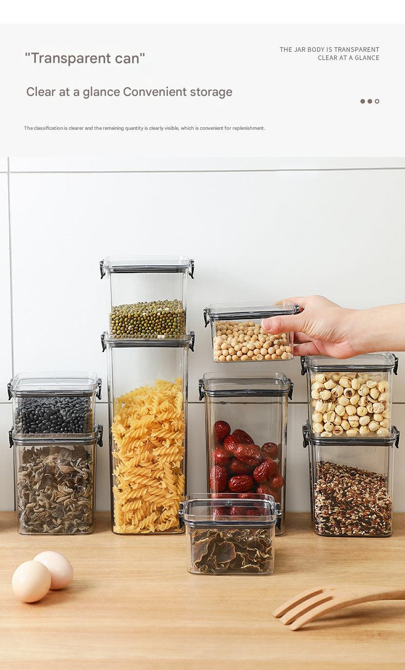 Kitchen counter with transparent food storage