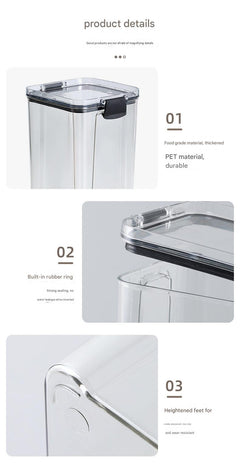 Clear plastic kitchen storage containers set