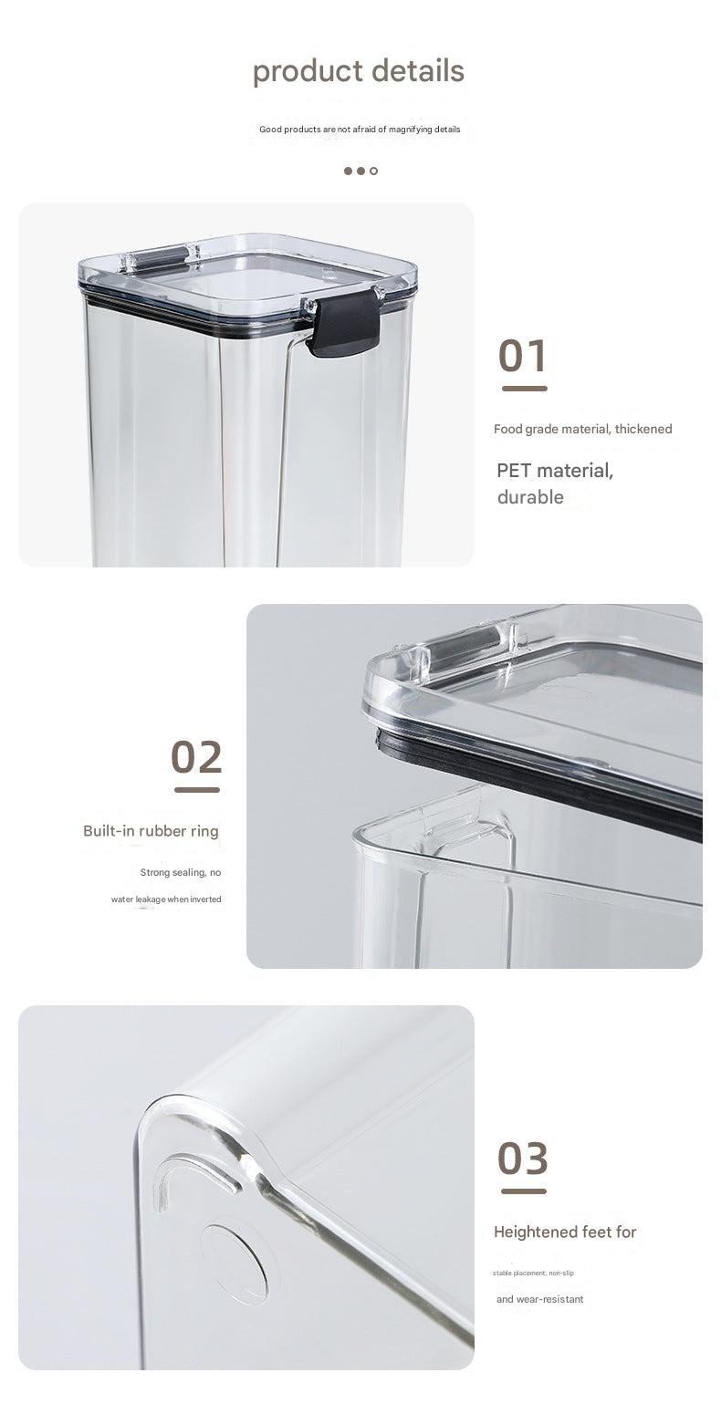 Clear plastic kitchen storage containers set