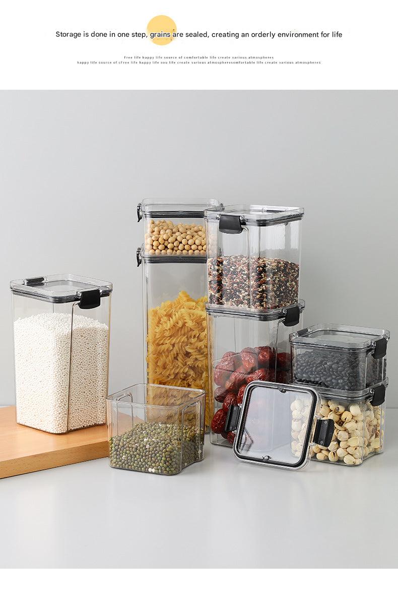 Organised pantry with clear jars