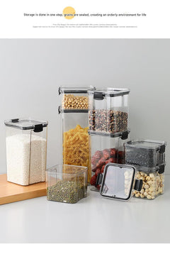 Organised pantry with clear jars
