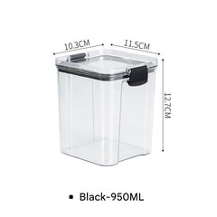 Refrigerator stocked with clear plastic jars