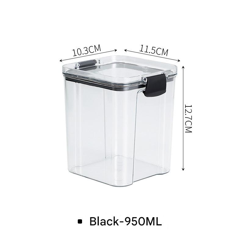 Refrigerator stocked with clear plastic jars