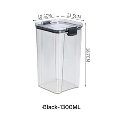 Kitchen counter with transparent food storage