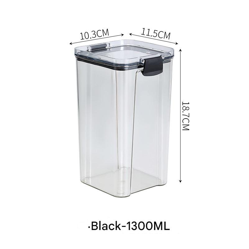 Kitchen counter with transparent food storage