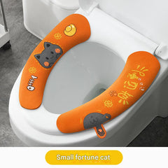 Cute toilet seat cushion featuring rabbit