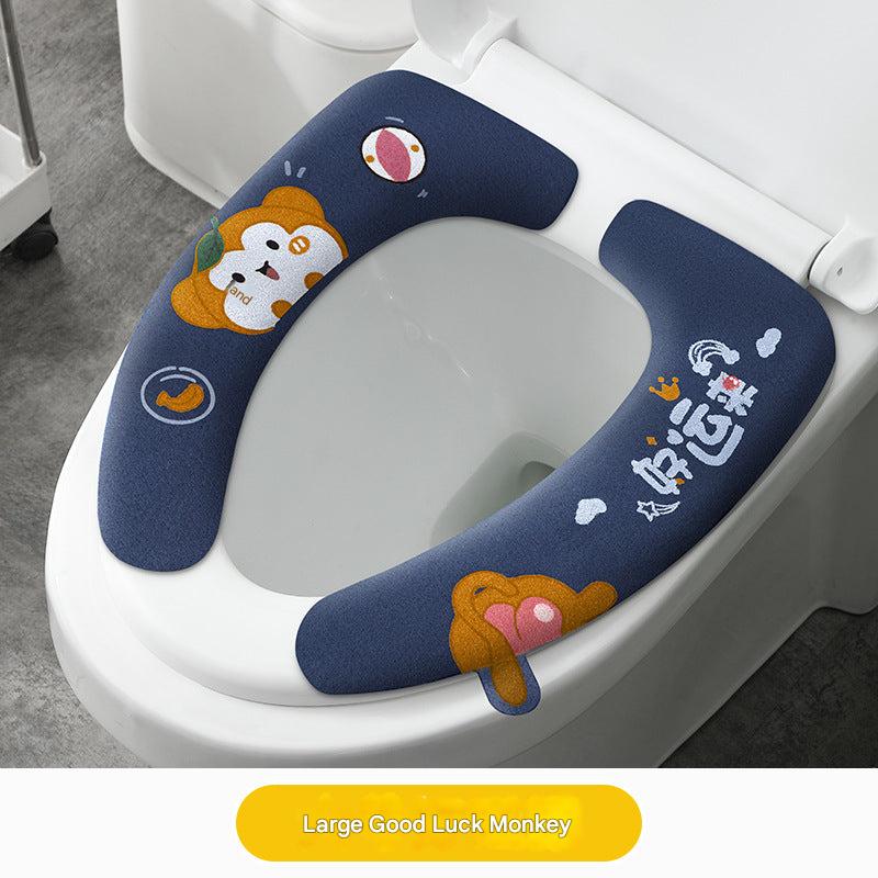 Stylish toilet seat cushion with cat design