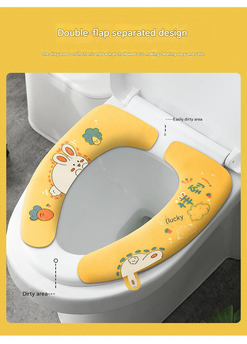 Cute toilet seat cushion featuring rabbit