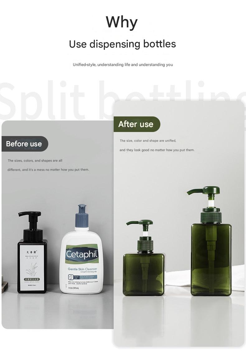 different capacities of liquid bottles