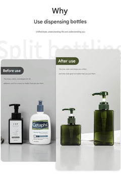 different capacities of liquid bottles