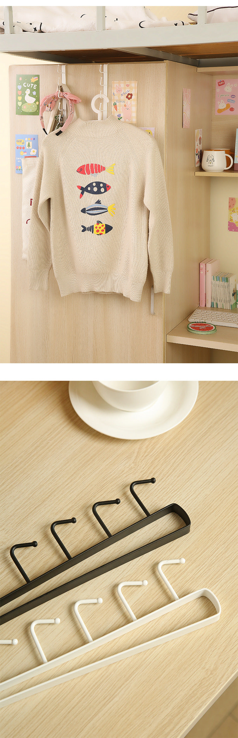 sections of the wall-mounted coat rack
