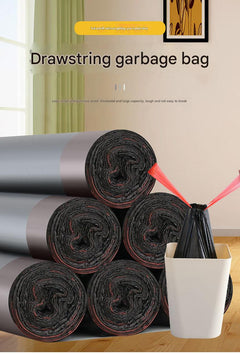 Heavy-duty drawstring trash bags in blue