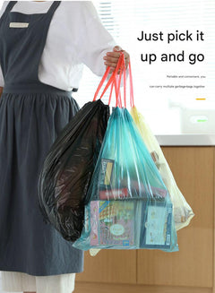 Mixed colours of heavy-duty drawstring trash bags