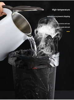 Heavy-duty drawstring trash bags in black